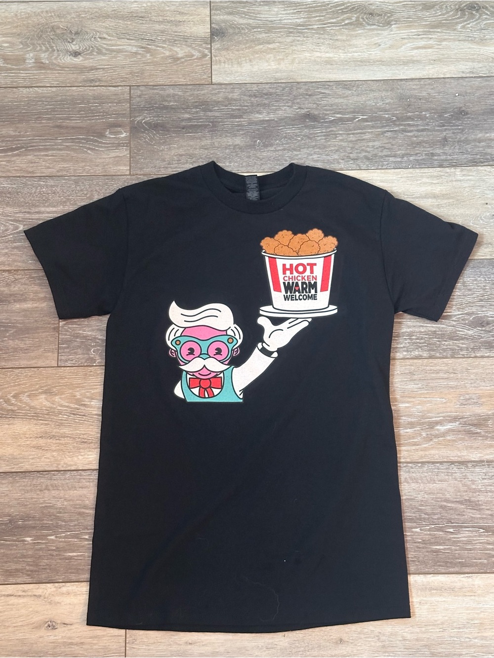Black Graphic 'Hot Chicken' Short Sleeve T-Shirt